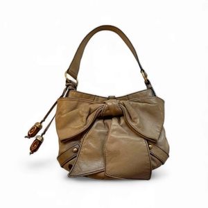 Yves Saint Laurent YSL Vintage Tan Leather Shoulder Bag/Purse with Gold Hardware